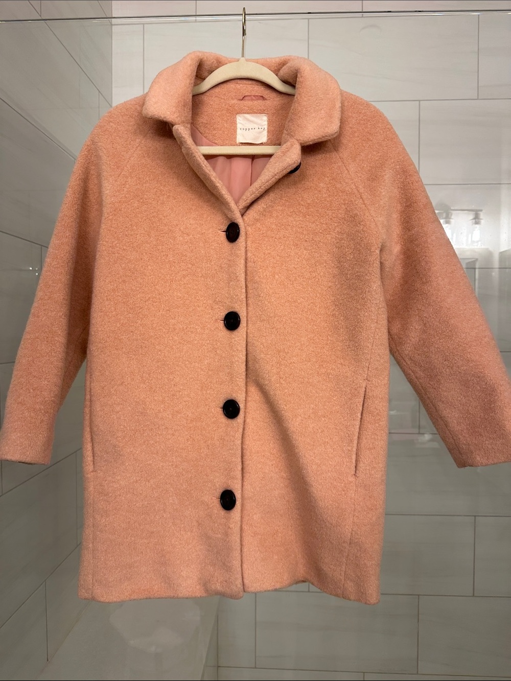 Copper Key Peach Button-Front Coat XL